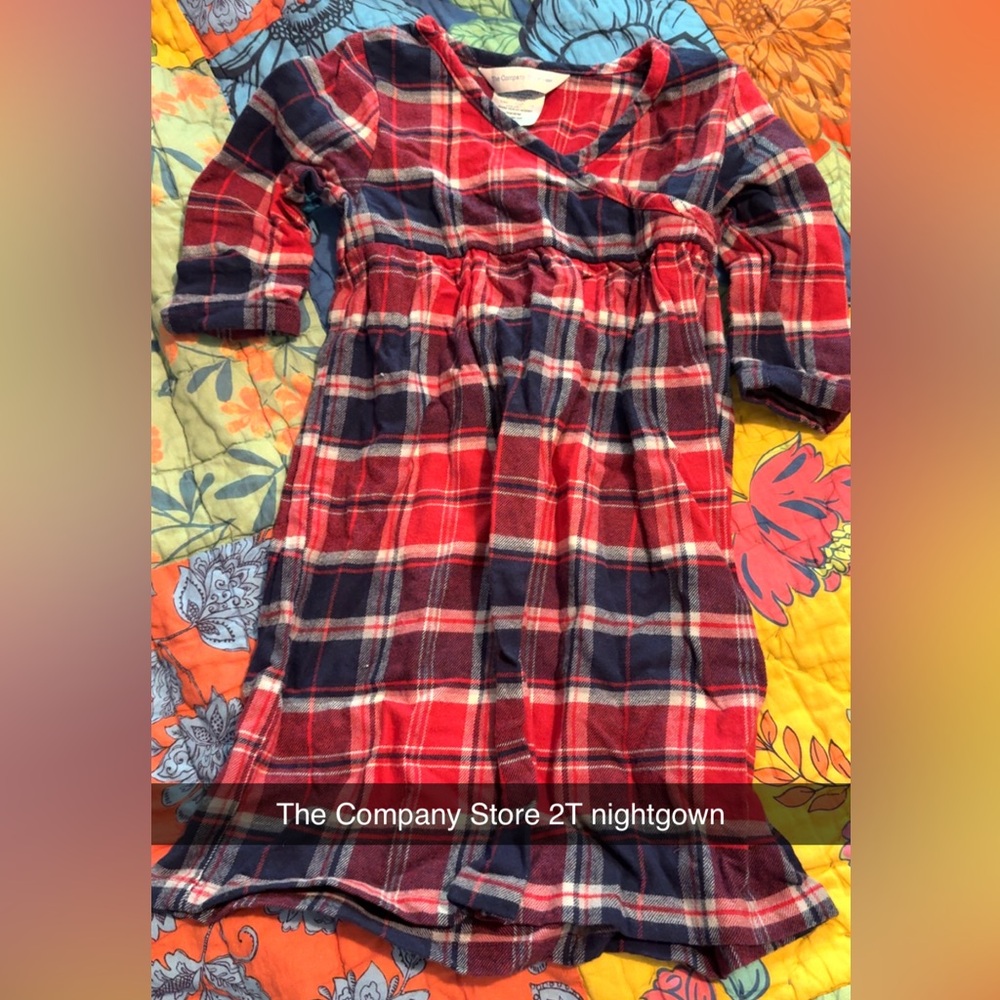 The Company Store Red and Blue Plaid Nightgown